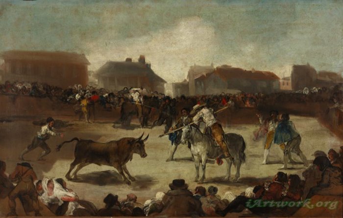 Francisco De Goya Corrida De Toros En Un Pueblo Painting - iArtWork.org