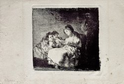 Woman Reading to Two Children by Francisco De Goya