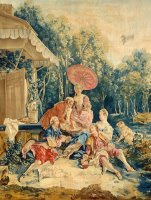 The Collation From a Set of The Italian Village Scenes by Francois Boucher