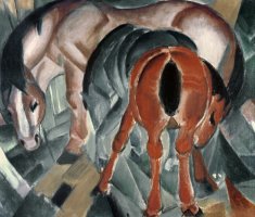 Horse with Two Foals by Franz Marc