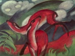 The Red Deer by Franz Marc