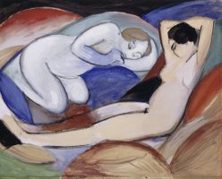 Two Reclining Nudes by Franz Marc