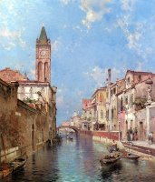 Rio St. Barnaba, Venice by Franz Richard Unterberger