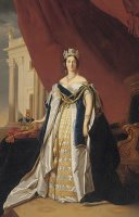 Portrait Of Queen Victoria In Coronation Robes by Franz Xaver Winterhalter