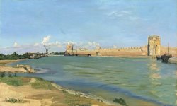 The Ramparts at Aigues Mortes by Frederic Bazille