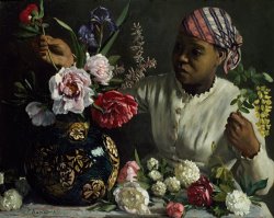 Woman With Peonies by Frederic Bazille