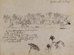 Drawing. Sketches. The Village Guarumo, Probably in Colombia. by Frederic Edwin Church