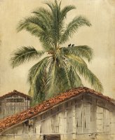 Palm Trees And Housetops, Ecuador by Frederic Edwin Church