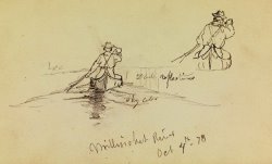 Studies of Man Paddling Canoe on Millinocket River by Frederic Edwin Church