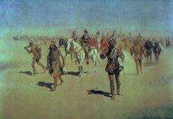 Francisco Vasquez de Coronado Making his Way Across New Mexico by Frederic Remington