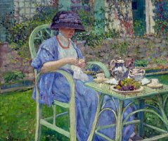 Breakfast in The Garden by Frederick Carl Frieseke