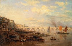 The Thames And Waterloo Bridge From Somerset House by Frederick Nash