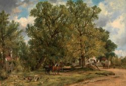 Landscape with Cottages by Frederick W. Watts