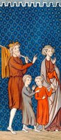 Elimelech And His Wife Naomi With Their Two Sons by French School