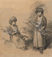 Studies of Girls Carrying Faggots by Gainsborough, Thomas