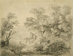 Wooded Landscape with Donkey And Figures by Gainsborough, Thomas