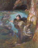 Sea Nymphs at a Grotto by Gaston Bussiere