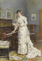 A Young Woman at a Piano by George Goodwin Kilburne