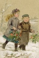Children Playing In The Snow by George Goodwin Kilburne