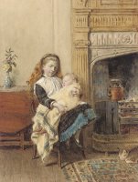Minding Baby by George Goodwin Kilburne