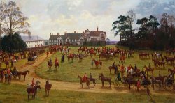 The Cheshire Hunt The Meet At Calveley Hall by George Goodwin Kilburne