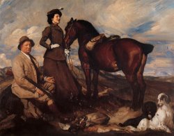 Miss Alison Preston And John Proctor on Mearbeck Moor by George Lambert