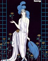 'la Roseraie' Fashion Design For An Evening Dress By The House Of Worth by Georges Barbier