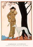 Autumnal Symphony Afternoon Coat And Dress By Worth by Georges Barbier