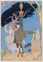 Broken Hearts Broken Statues Illustration for Fetes Galantes by Paul Verlaine 1844 96 by Georges Barbier