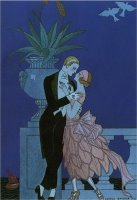 By The Railing 1921 by Georges Barbier