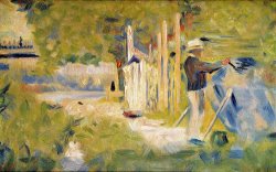 Man Painting His Boat 1883 by Georges Seurat