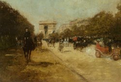 Arc De Triomphe Seen From Avenue Foch by Georges Stein