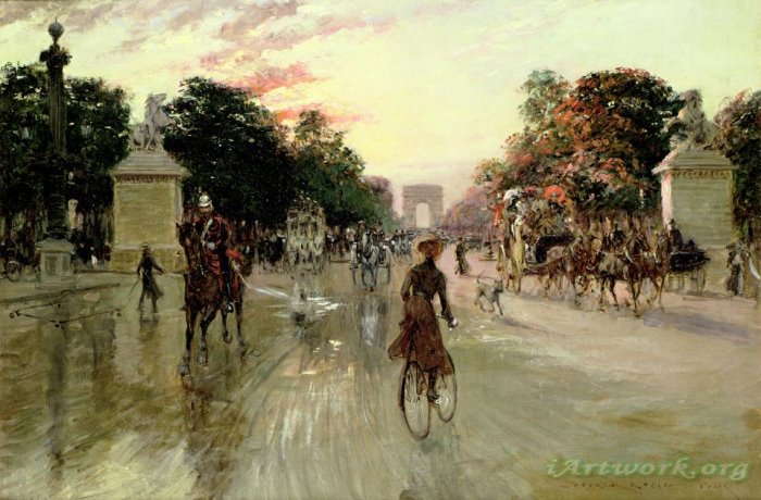 Georges Stein The Champs Elysees - Paris Painting - iArtWork.org