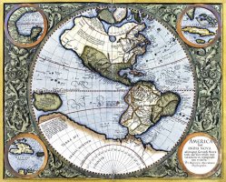 Map of The Americas by Gerardus Mercator