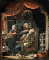 A Dentist Examining The Tooth of an Old Man by Gerrit Dou