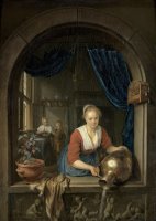 Maid at The Window by Gerrit Dou