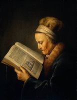 Old Woman Reading a Lectionary by Gerrit Dou