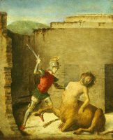 Theseus Killing The Minotaur by Giovanni Battista Cima da Conegliano