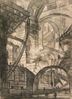 Perspective of Arches, with a Smoking Fire, Plate 6 From Carceri D'invenzione by Giovanni Battista Piranesi