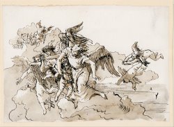 Flying Angels And Putti by Giovanni Domenico Tiepolo