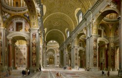 Interior of St. Peter's, Rome by Giovanni Paolo Panini