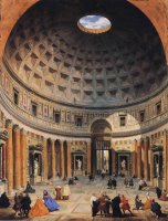 Interior of The Pantheon, Rome by Giovanni Paolo Pannini