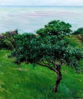 Apple Trees By The Sea Trouville by Gustave Caillebotte