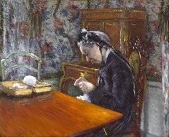 Mademoiselle Boissiere Knitting by Gustave Caillebotte