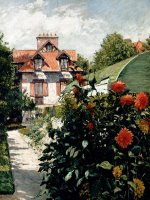 The Dahlias Garden At Petit Gennevilliers by Gustave Caillebotte
