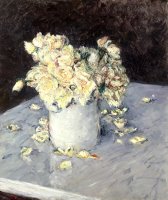 Yellow Roses in a Vase (roses Jaunes Dans Un Vase) by Gustave Caillebotte