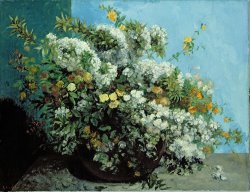 Flowering Branches and Flowers by Gustave Courbet