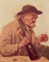 Old Man with a Glass of Wine by Gustave Courbet