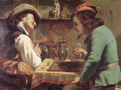 The Game of Draughts by Gustave Courbet