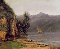 Vue du Lac Leman by Gustave Courbet